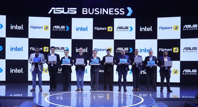 Samson Hu-CoCEO ASUS with Leadership teams from ASUS, Intel, Flipkart and Raj Shamani1