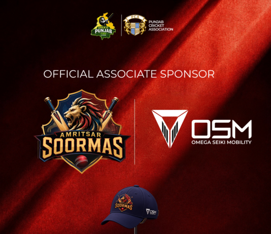 Amritsar Soormas Announce Omega Seiki Mobility as Official Headgear Partner for Sher-e-Punjab T20 League
